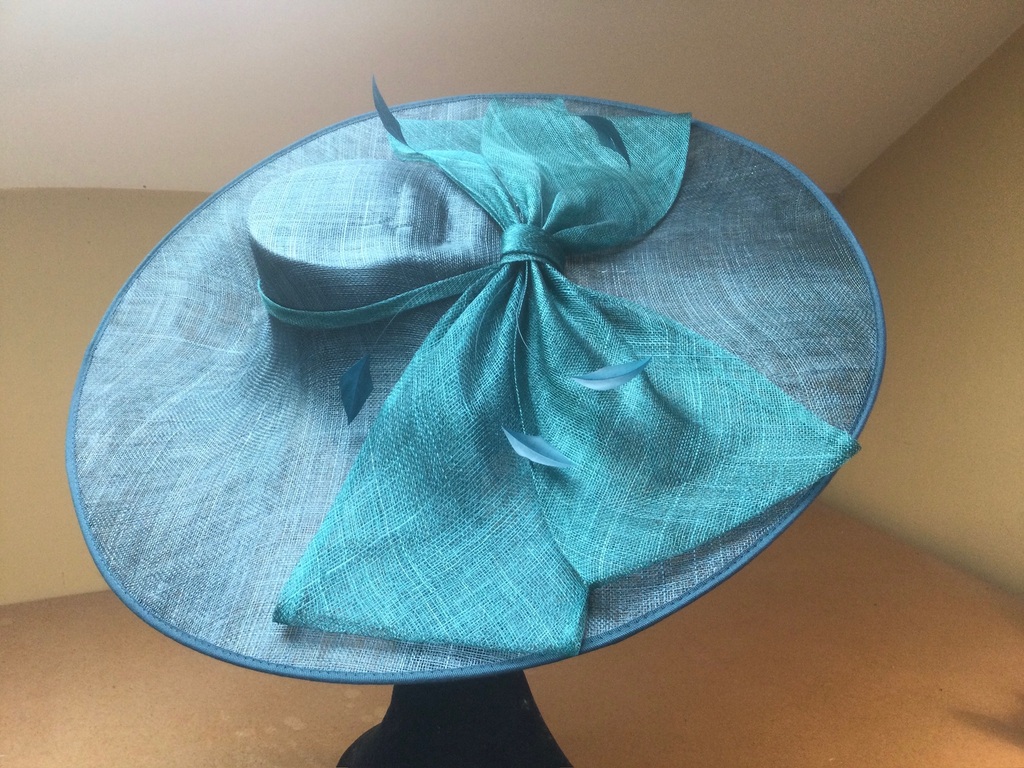 Green Teal Sinamay Fasinator